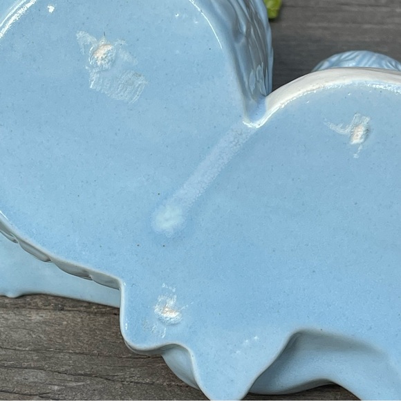 Vintage Blue Ceramic Baby and Guitar Dish or Indoor Planter - Picture 9 of 13